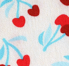 Picknick - CHERRIES - New Cotton Satin Webware