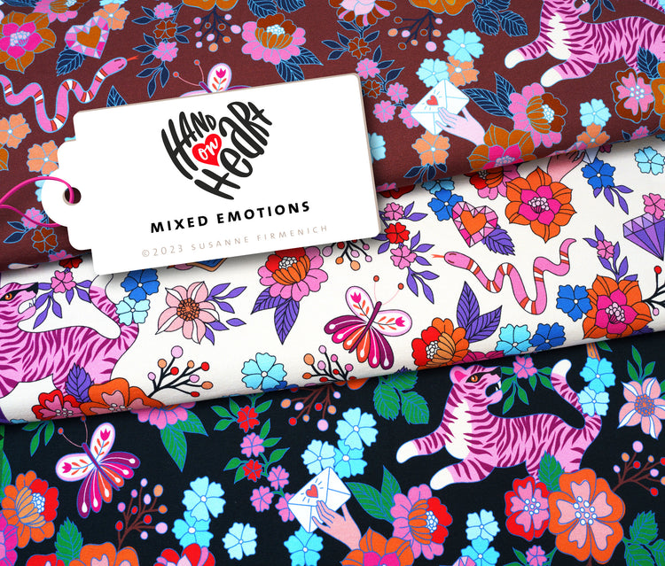 Hand on Heart - MIXED EMOTIONS - Cotton Musselin - Double Gauze