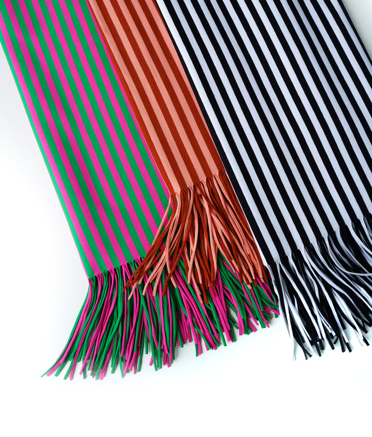 Fringe Me Cotton - LINES BLACK WHITE - Fransenjersey