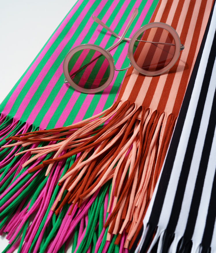 Fringe Me Cotton - LINES MELON NOUGAT - Fransenjersey