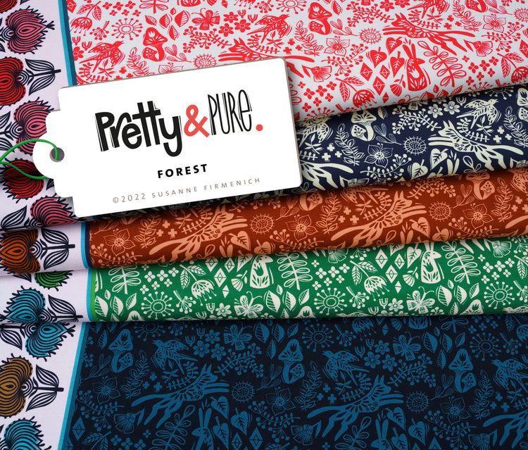 Pretty & Pure - FOREST - New Cotton Satin Webware