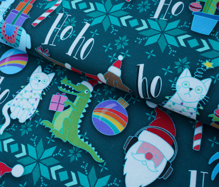 Ugly Christmas Sweater - HAPPY XMAS - Sweat petrol