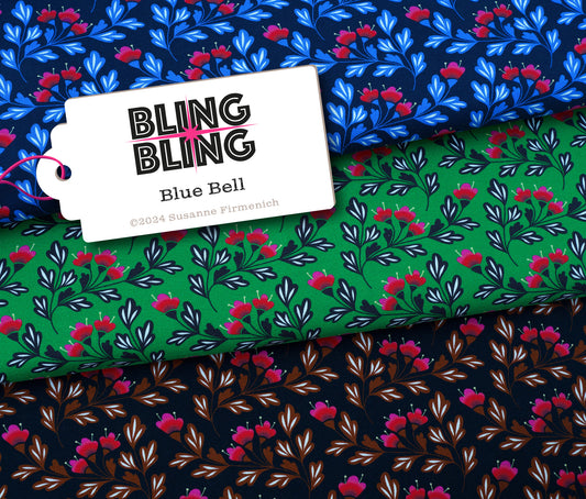 Bling Bling - BLUE BELL - New Cotton Satin Webware
