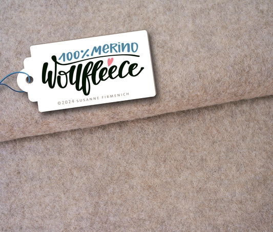 MERINO WOLLFLEECE beige meliert