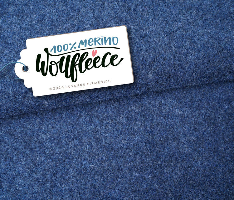 MERINO WOLLFLEECE blau melange